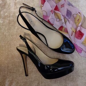 Vince Camuto Norita Patent Slingback Platform Heels, Size 9